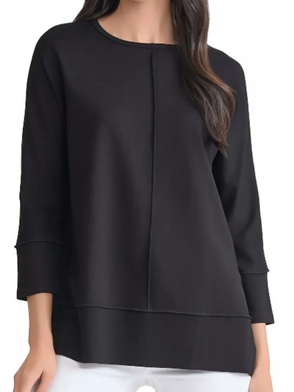 JONES NEW YORK Serenity Knit 3/4 Dolman Seam Detail Tunic Top Size SP NWOT - Picture 2 of 12